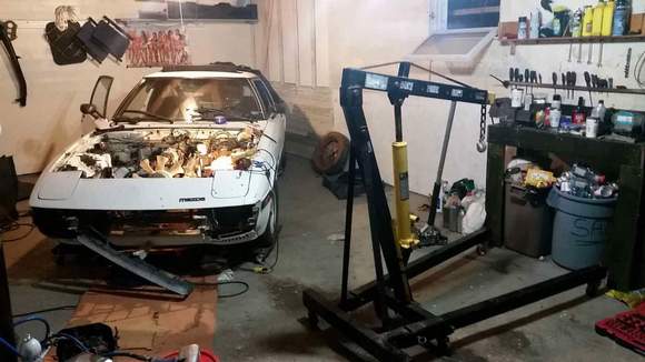 The rx7 in her new home