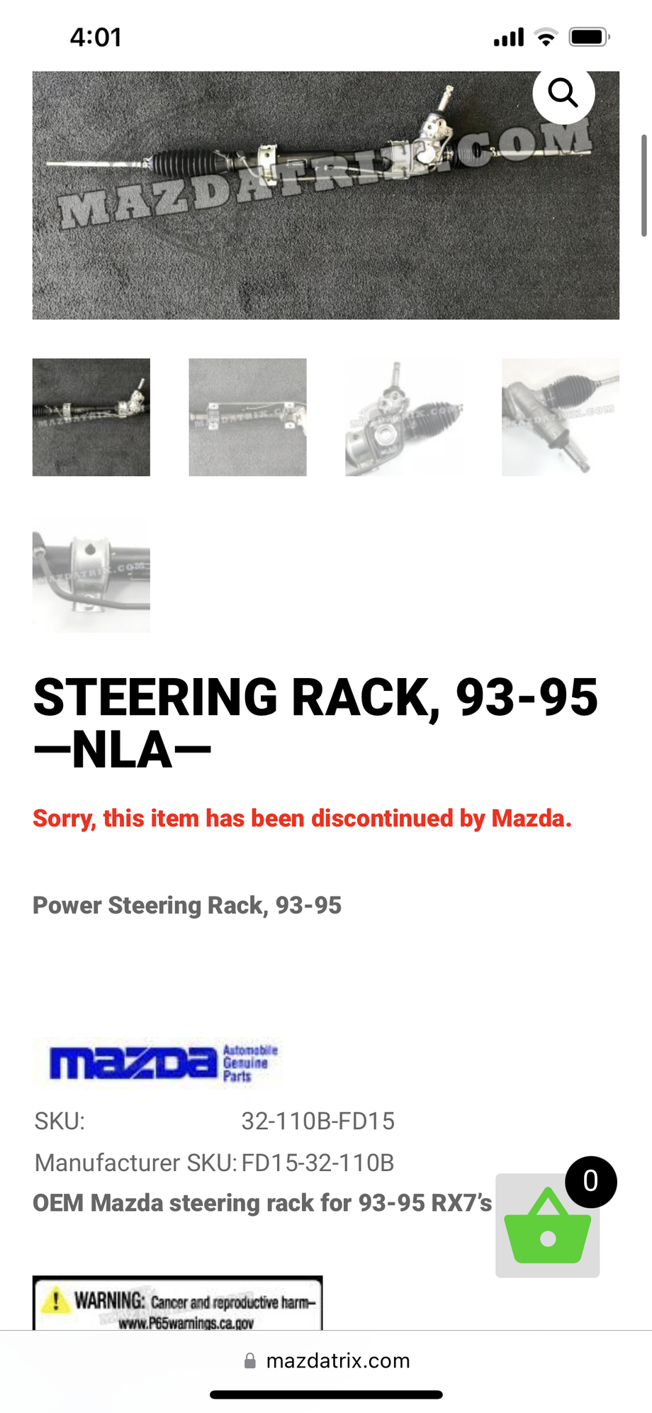 Steering/Suspension - 93-95 FD power steering rack - Used - 1993 to 1995 Mazda RX-7 - San Diego, CA 91941, United States