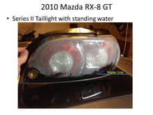 standing water in Series II rear tail light lens