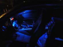 Blue interior lights, front and back.