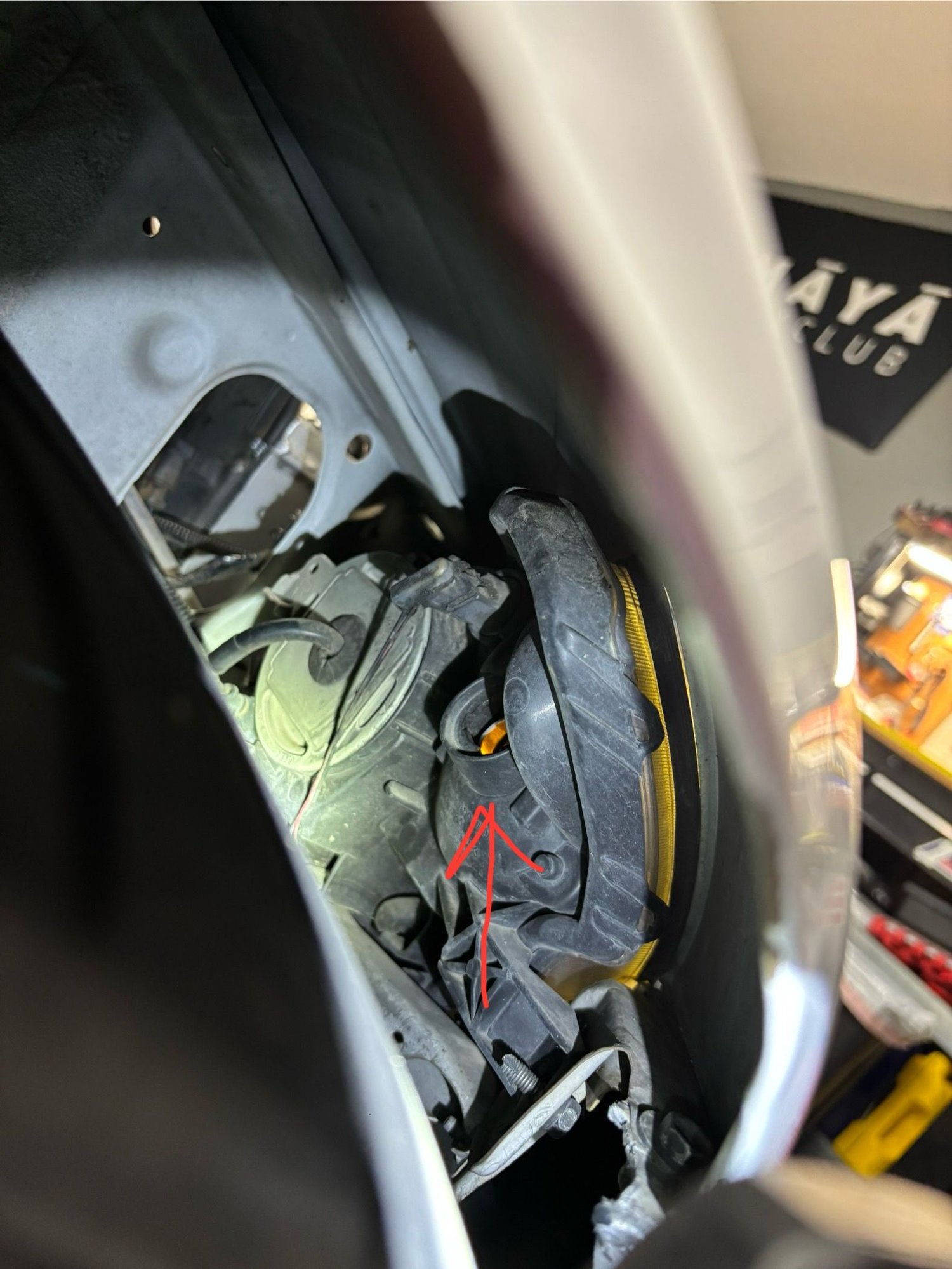 Passenger side, socket and wiring completely missing
