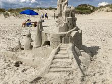 Someone got creative. This was on the Westport town beach. 
