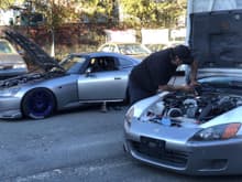 InLinePro's master tech is doing some final tweaks after a little street tuning on Greyson's S2000. 