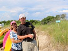 Me and my guy enjoying this thing called retirement.  Note his T shirt dragon lovers. ;).