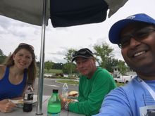 Liz, Greg and I having lunch together.