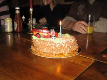 cake 1 candle lit