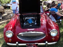 I couldn't push Dave's buttons with the aftermarket rims on the MGA. Maybe I can get LB with the V8 stuffed into this pretty Healey.