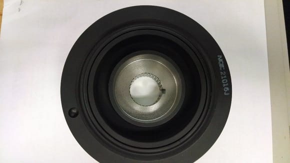 OEM crank pulley machining to accept new supercharger drive pulley 2
