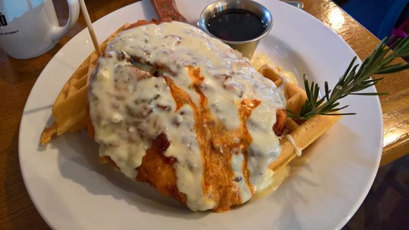 Obligatory Chicken & Waffles Texas style.