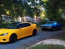 2012 Scion TC RS7 and my 1972 Plymouth Roadrunner