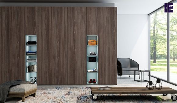 hinge wardrobe open shelf walnut