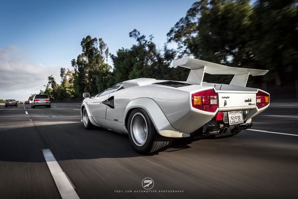 A rolling shot of a Lamborghini Countach. By IamTed7 Car Photography