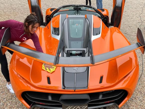 @christinedetailer taking care of Jesko absolute in Monterey at Koenigsegg house for car week