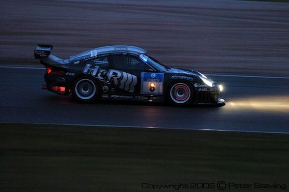 Porsche nightshot at Nürburgring 2005 24 h