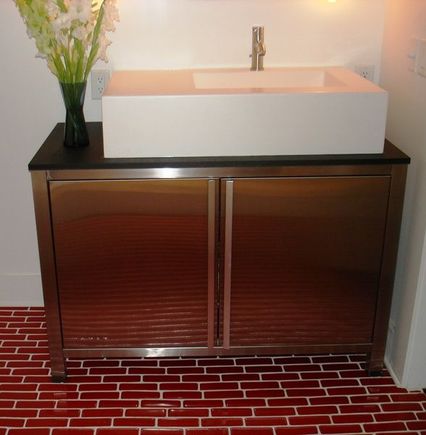 Used as a sink vanity in a customers home.