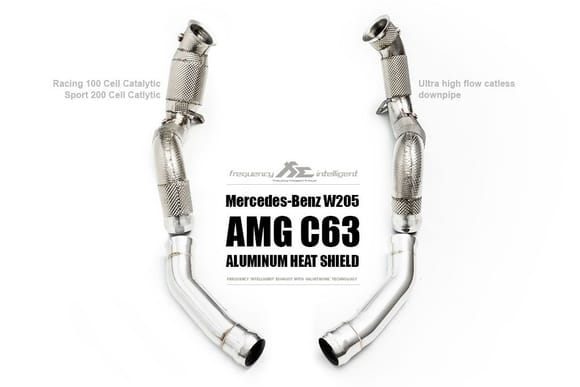 Fi Exhaust for Mercedes-Benz W205 AMG C63 Down Pipe
(ALUMINUM HEAT SHIELD)