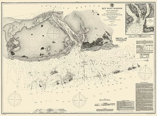 1857 Coastal map Nautical Chart St Mary's River and Fernandina Harbor Florida 