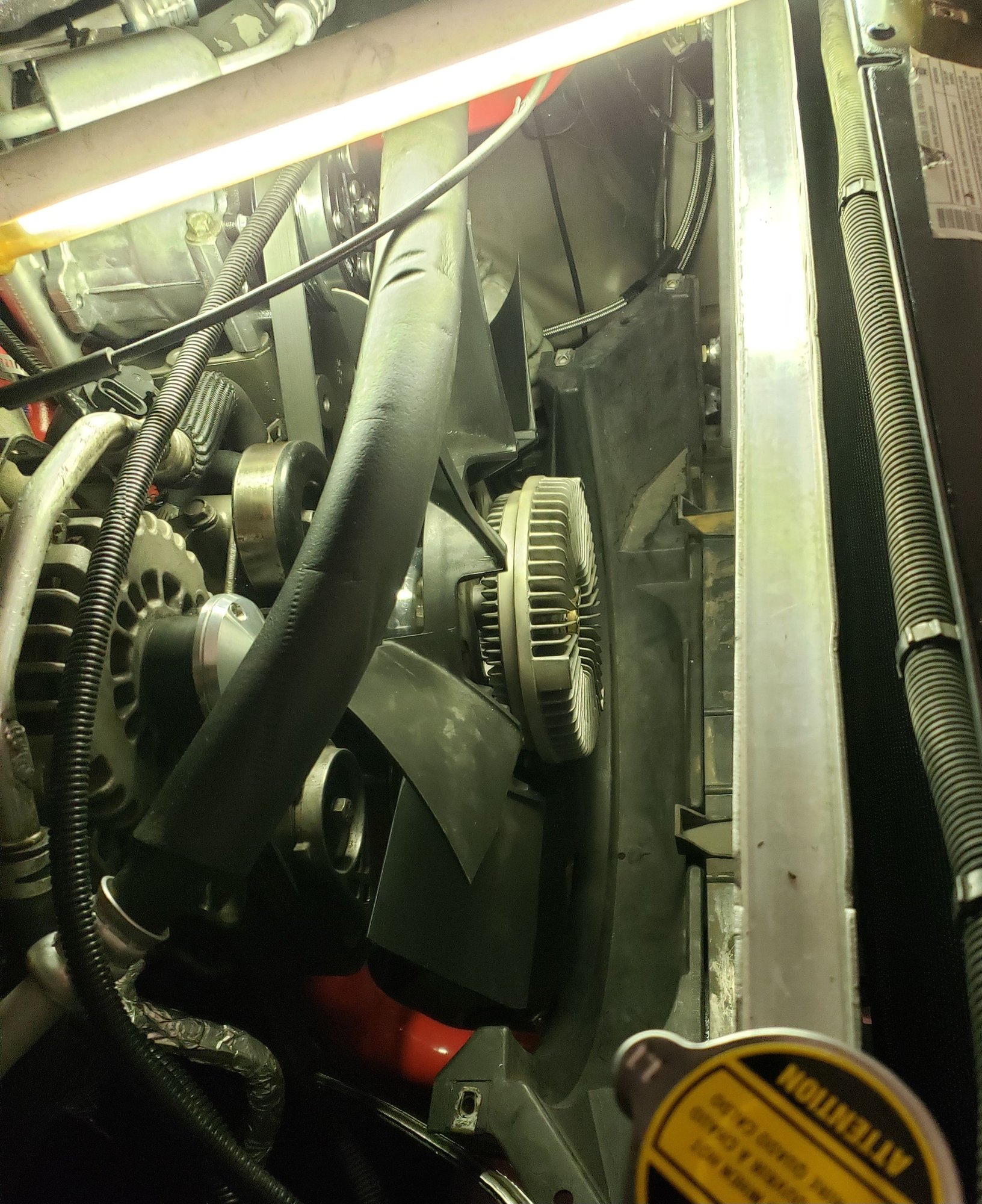Trimmed Duramax fan with aftermarket 30.5