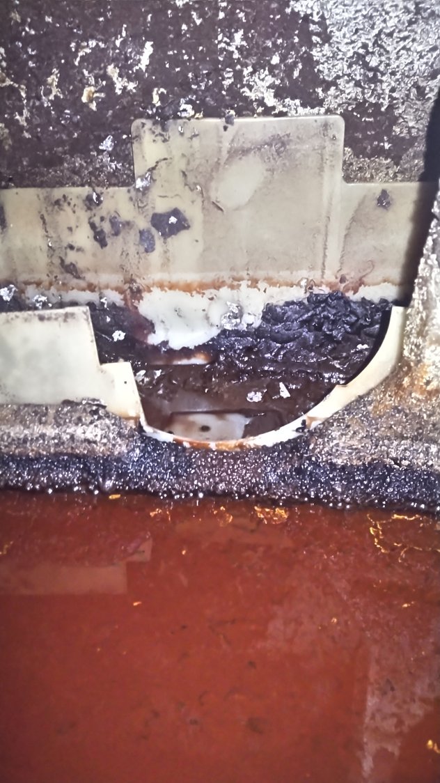 Really nasty gas tank, picture shows the plastic sump the pump and screen fit into.