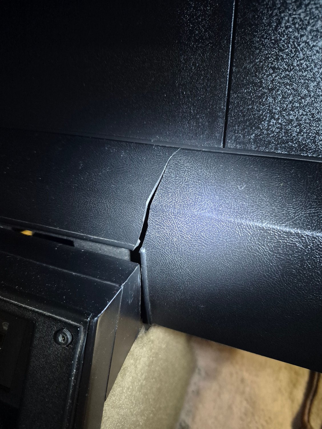 This one is the biggest and most obvious, where the center console meets the dash.