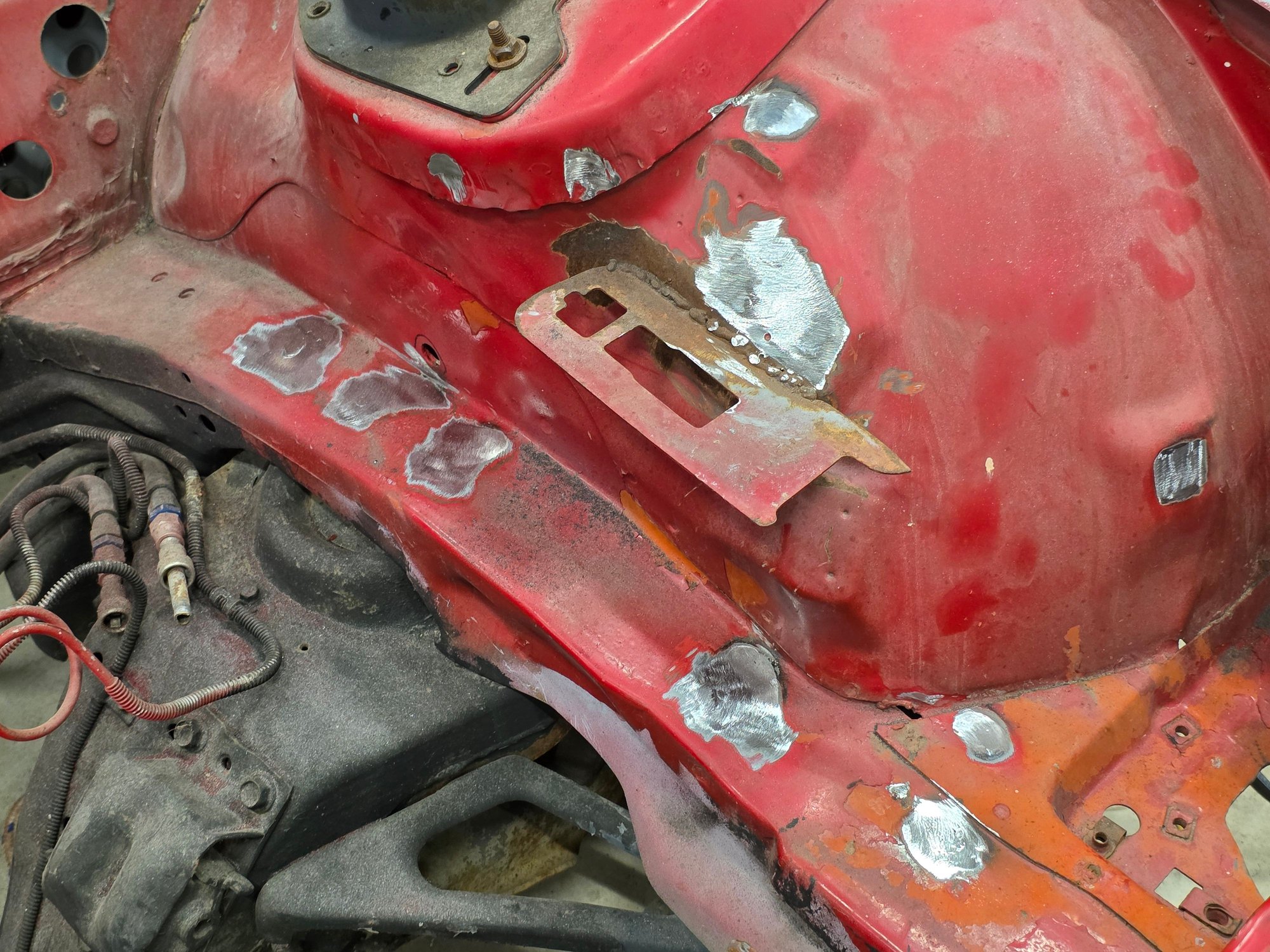 Cleaning up the welds.