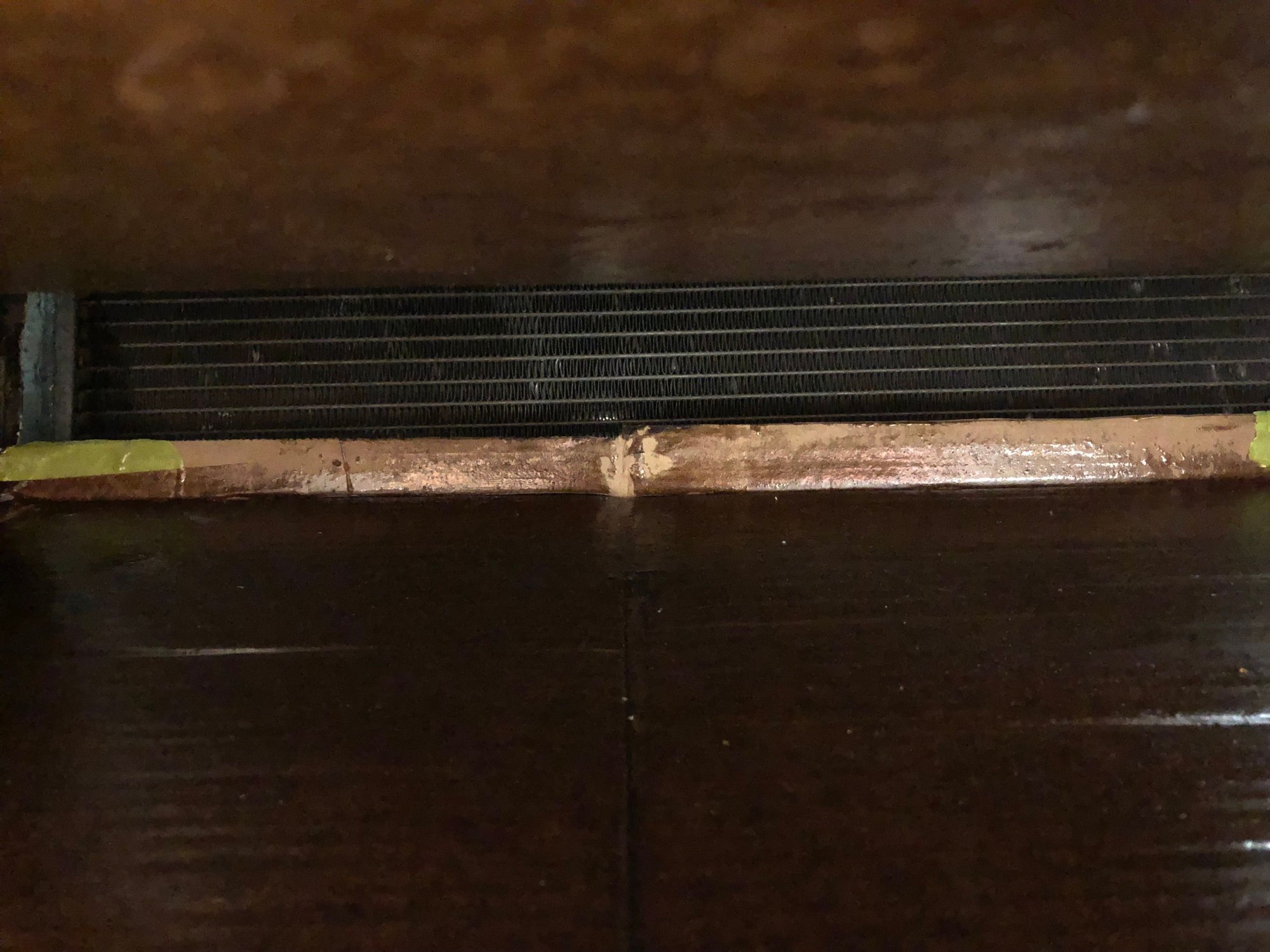 Inside the duct opening