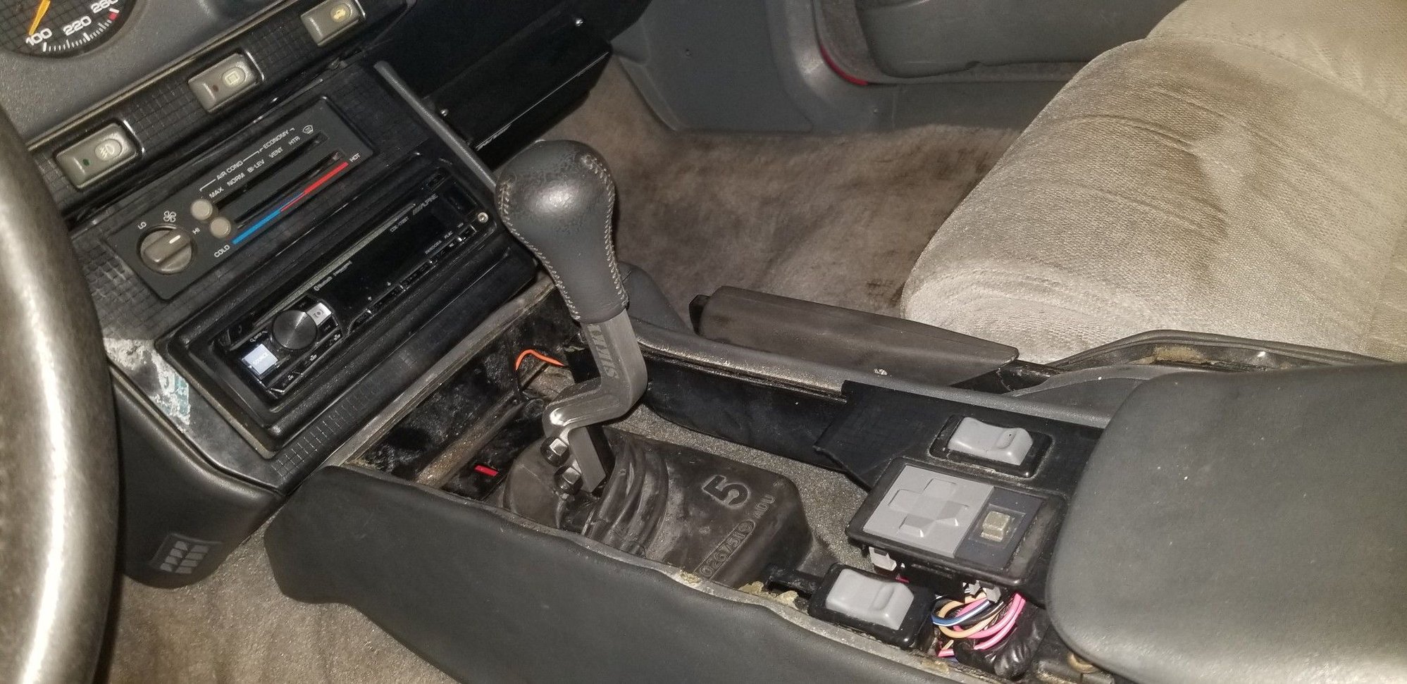 My auto console plate was already cracked, so I got a little bit of switch mounting for now!