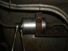 New filter and its bracket back in place.


.