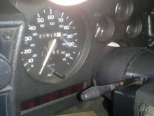 LB9 speedo unit.  The car checks out by the RPO codes and SPID as a true IROC-Z.  It was a factory LB9, 2:73 positrac drum rear, 700R4 trans, Bright Red.  Also cool is the emblems were in it, since the 1988-1990 style are pretty hard to replace.  The interior needs a headliner, carpet, seat covers, console armrest, and dash pad, but is otherwise intact.  It's in rough shape, but according to the RPO codes it's all there.