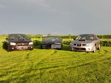 Before the rebuild, friends 04 WRX, my 84, and my 06 WRX
