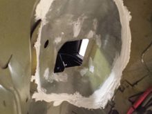 SLP sprayed black or gray paint over the worked areas.