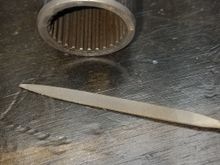 After rinsing, I ran a needle file down each spline to clean up the edges, and also lightly along the top of each spline.