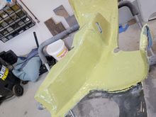 Bondo and resin mixed to create Rundo. Basically self leveling body filler. 