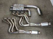 bullet mufflers welded directly to the 1.75in Holey stainless long tubes