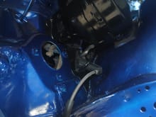 shows the location of the clutch master cylinder.