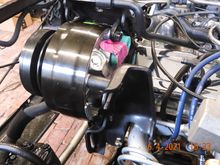 Wized off the bracket for header clearance.