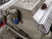 Blue block off cap Driver Side