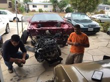 In the beginning their was man...fast forward, Jose and his brother get started prepping the LS!