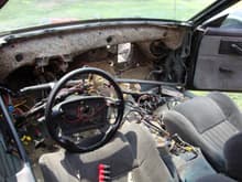 The dash and console removed.