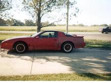 Left side of car before paint and new hood