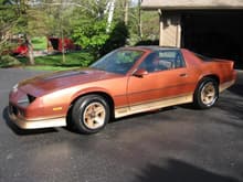 Copper 1985 Camaro Z28 5 speed.  One of about 500