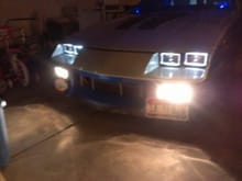 driving lights... H4 halo conversion and converted signal lights into 55w H4 driving lights