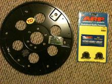 TCI auto Flexplate part# 399373 and ARP hi performance flex plate bolts I just ordered from my boys at Summit Racing