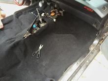 cutting out for the center console