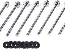 It's a flanged bolt with with a flat steel washer which is supplemented by a rubber gasket.