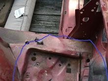 Circled in Blue, the repair that must be done