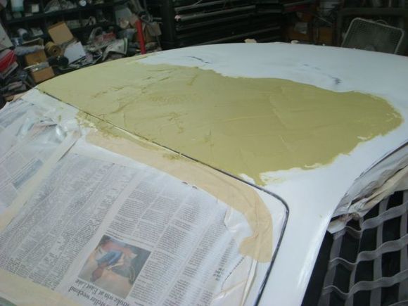 First coat on driver front. I still have to do the mid section but waiting on bondo.