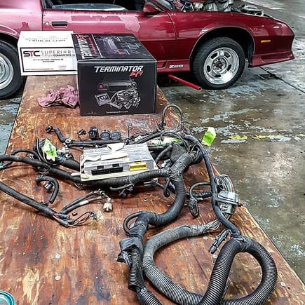 Out with the OLD - In with the NEW or at least with all we need. No, the Terminator EFI is not going in the '91 Z28, just back to the basics and thought it would be funny to see the two systems sitting together.