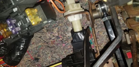 Pedal not pressed, switch pushed in, circuit is complete, cruise will work