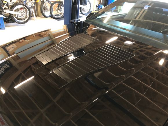 I wanted to keep the factory louvers the aftermarket aluminum ones are nice but I didn’t want this mod to jump out at you when you look at the car.